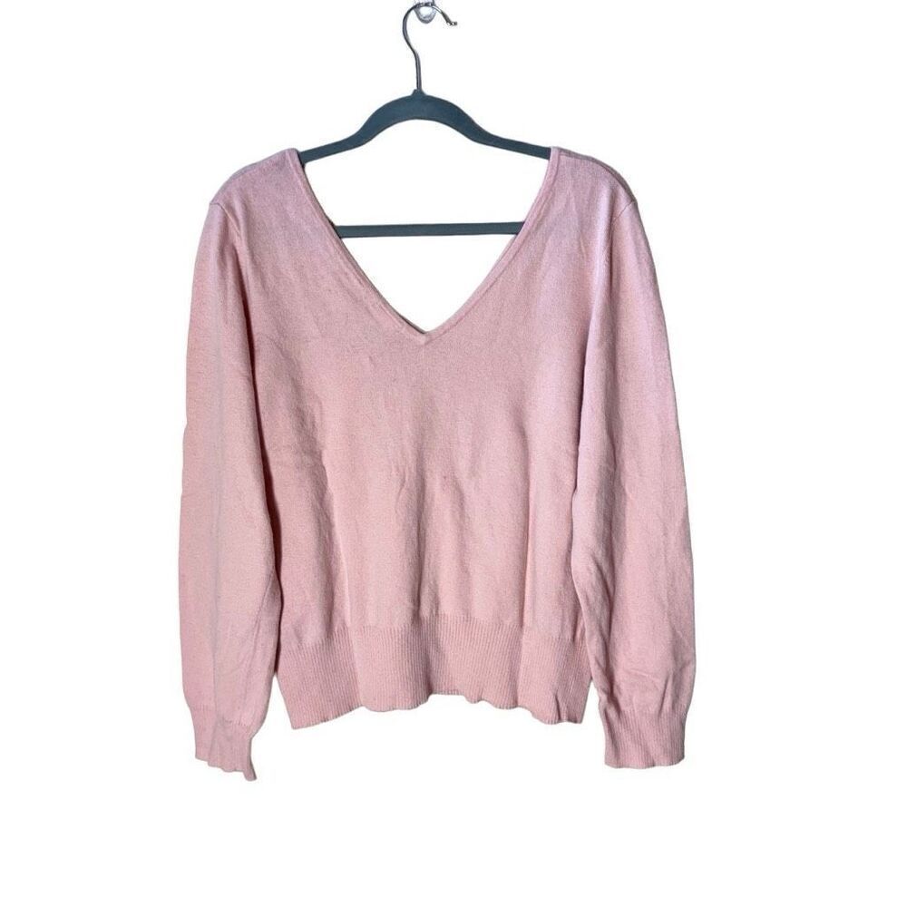 Old Navy Angora Double V Sweater in Blush Pink XXL